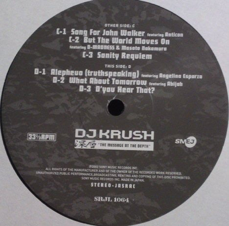 Release: 深層 "The Message At The Depth"-Vinyl-Japan-2002-SRJL 1063~64-3515515