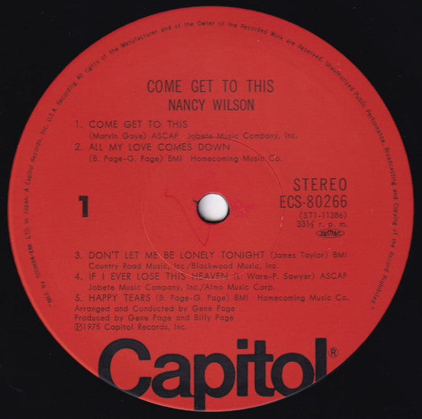 Master Release: Come Get To This by Nancy Wilson