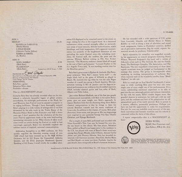 Bola Sete At The Monterey Jazz Festival