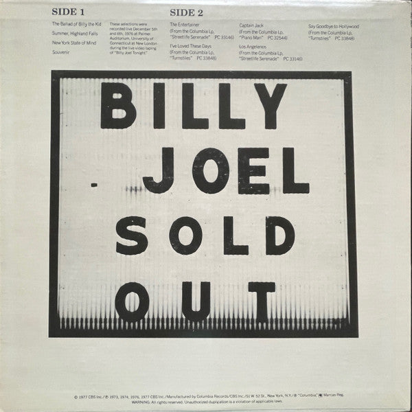 Master Release: Souvenir by Billy Joel