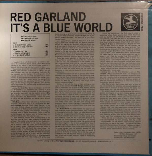 Release: It's A Blue World-Vinyl-US-1970-PR 7838, PRST 7838, 7838-13435161