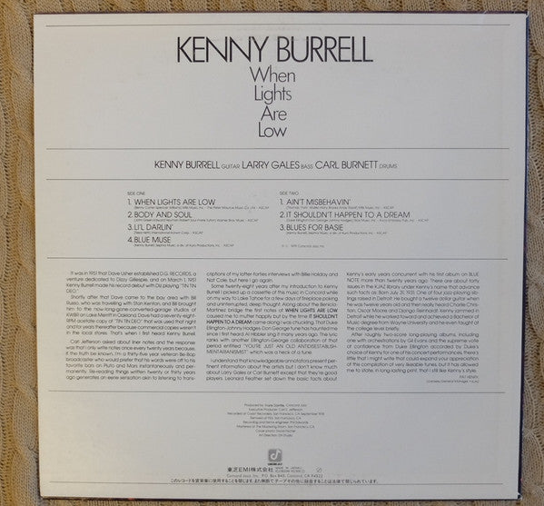 Release: When Lights Are Low-Vinyl-Japan-1979-ICJ-80246-20447170