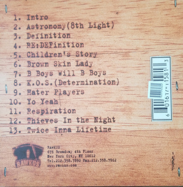 Release: Mos Def & Talib Kweli Are Black Star-Vinyl-US-1998-RWK 1158-1-16163769