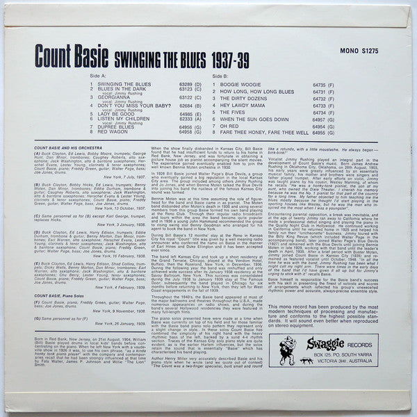 Master Release: Swinging The Blues 1937-9 by Count Basie