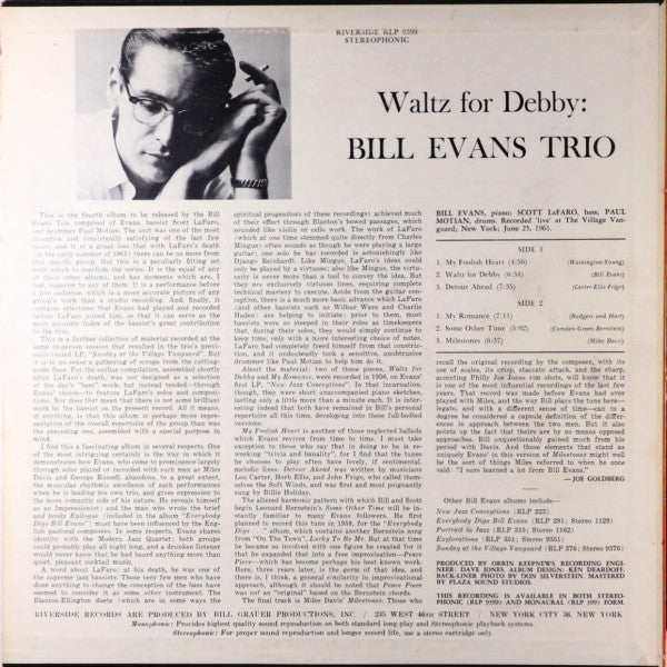Release: Waltz For Debby-Vinyl-US-1962-RLP 9399-13975220