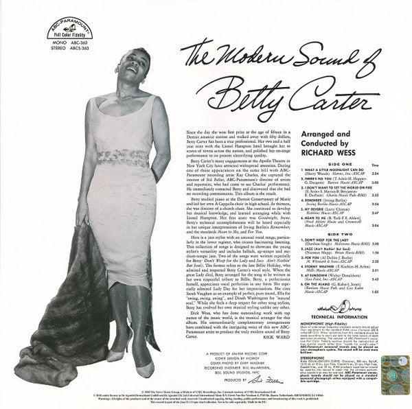 Release: The Modern Sound Of Betty Carter-Vinyl-Russia-2022-ABC 363-23978510