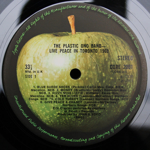 Release: Live Peace In Toronto 1969-Vinyl-UK-1969-CORE 2001-13528019