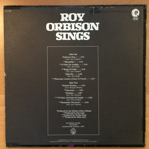 Release: Sings-Vinyl-US-1972-SE-4835, MGS 2806-17871355