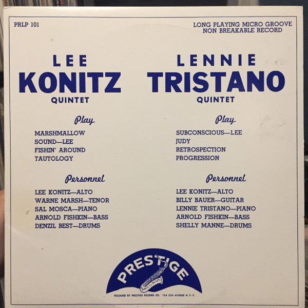 Master Release: Lee Konitz Quintet / Lennie Tristano Quintet by Lee Konitz Quintet