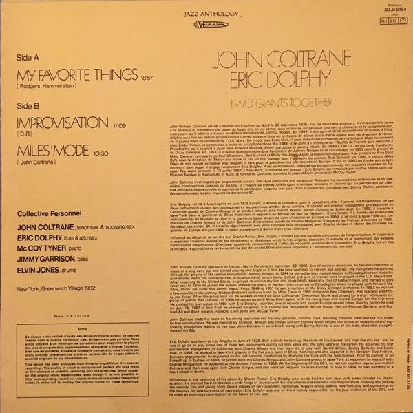 Release: Hooray For John Coltrane-Vinyl-France-None-30 JA 5184, JA 5184-12815321