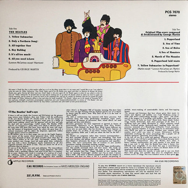 Release: Yellow Submarine-Vinyl-UK & Ireland-2017-PCS 7070, 0094638246718-10372644