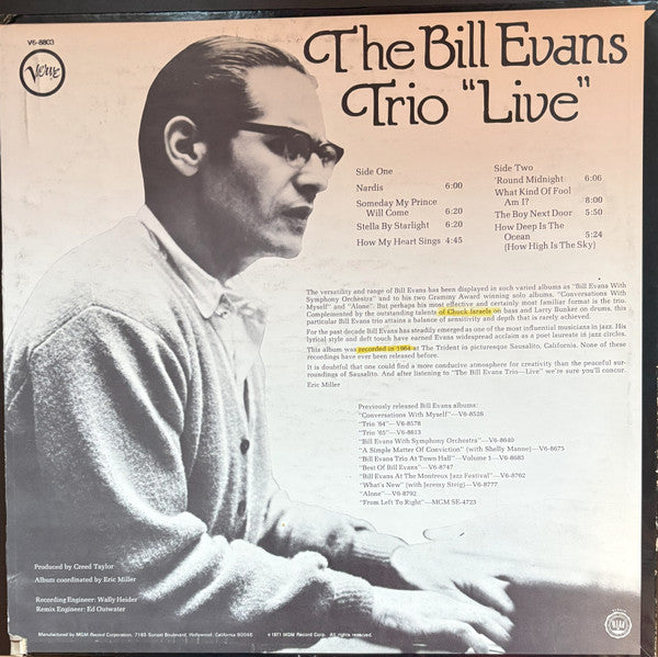 Release: "Live"-Vinyl-US-1971-V6-8803, V6 8803-34344691