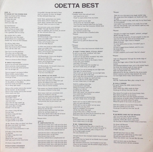 Odetta Best = 心に生きる歌 / オデッタ・ベスト