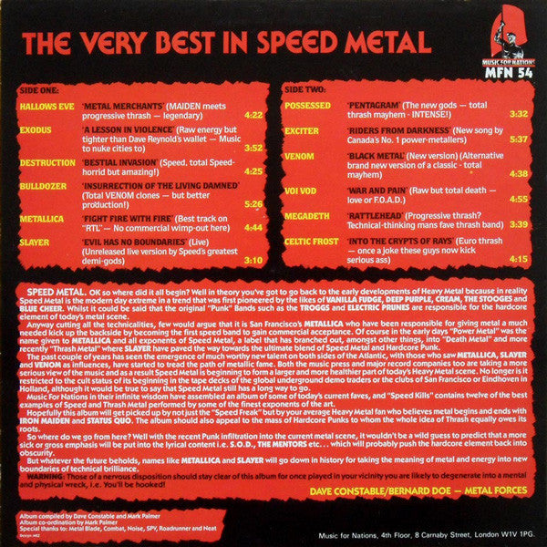 Master Release: Speed Kills (The Very Best In Speed Metal) by Various