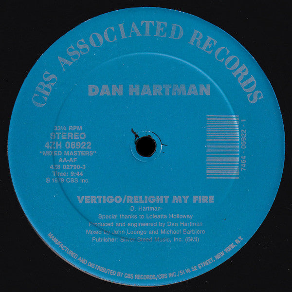 Master Release: Instant Replay / Vertigo/Relight My Fire by Dan Hartman
