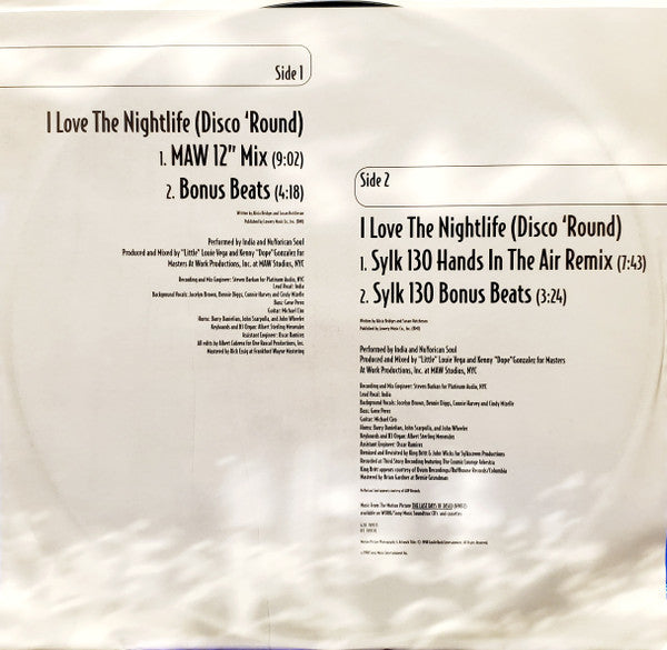 I Love The Nightlife (Disco Round) - 12" Remixes