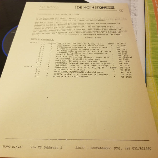 Programs For Comparative Test Of Sound Quality