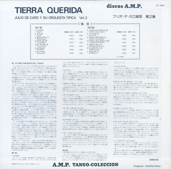 Tierra Querida Julio de Caro Y Su Orquesta Típica Vol.2