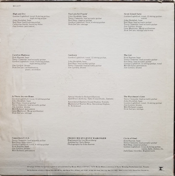 Release: Sundown-Vinyl-US-1974-MS 2177-12023394