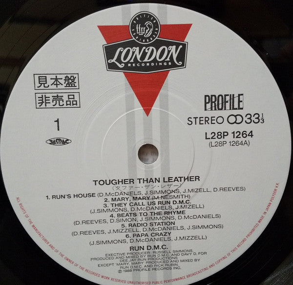 Release: Tougher Than Leather-Vinyl-Japan-1988-L28P 1264-15112793