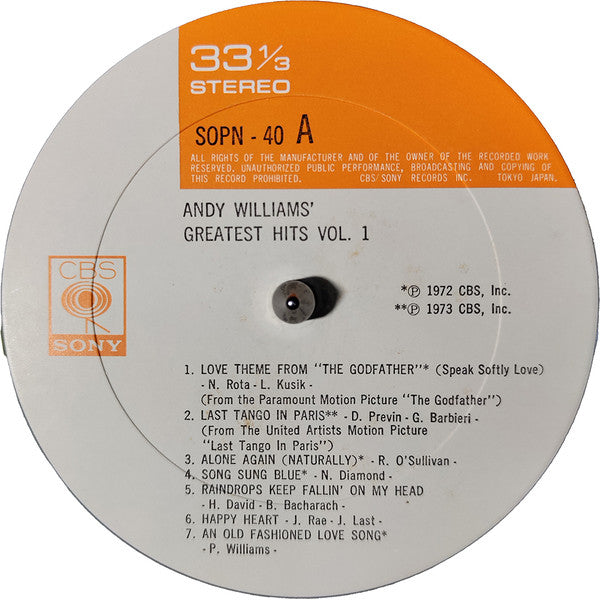 Andy Williams' Greatest Hits Vol.1