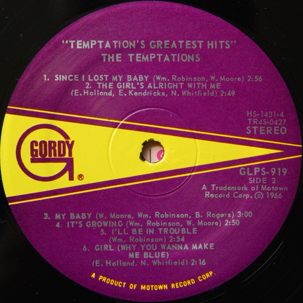 The Temptations Greatest Hits
