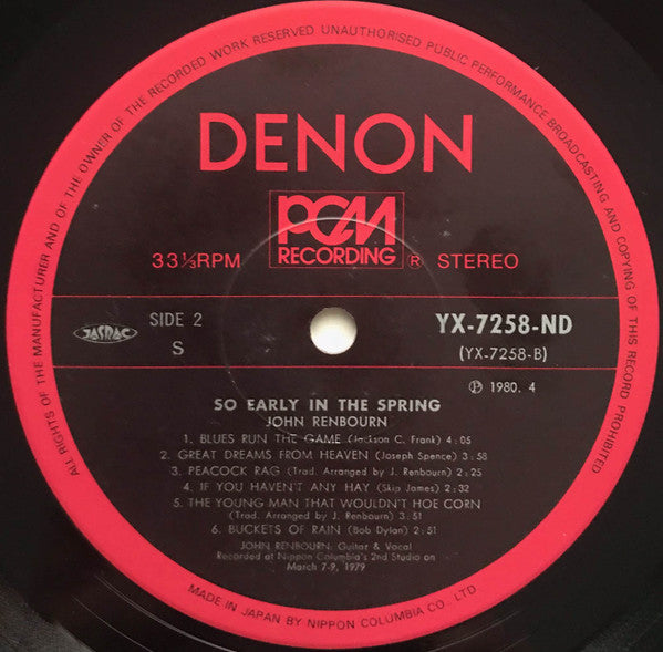 So Early In The Spring = ソー・アーリー・イン・ザ・スプリング