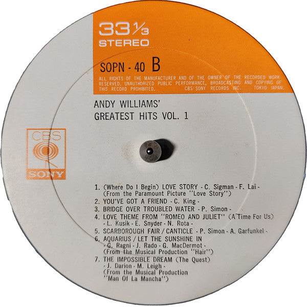 Andy Williams' Greatest Hits Vol.1