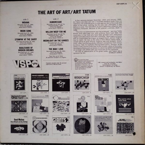 Master Release: The Art Of Art by Art Tatum