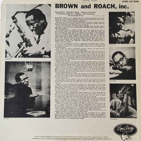 Release: Brown And Roach Incorporated-Vinyl-Japan-None-EVER-1010(M)-11688791