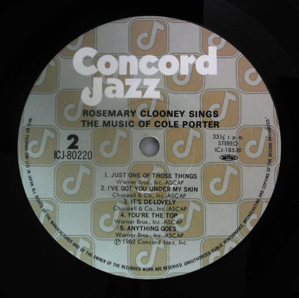 Rosemary Clooney Sings The Music Of Cole Porter