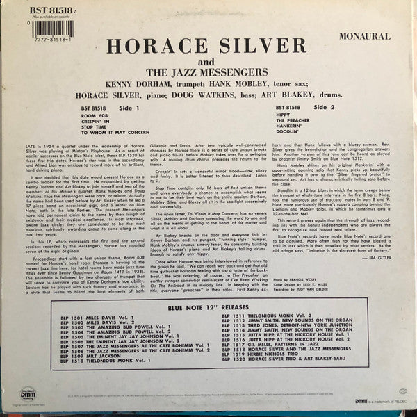 Master Release: Horace Silver And The Jazz Messengers by Horace Silver