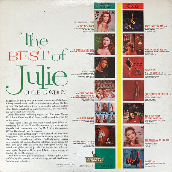 Master Release: The Best Of Julie by Julie London
