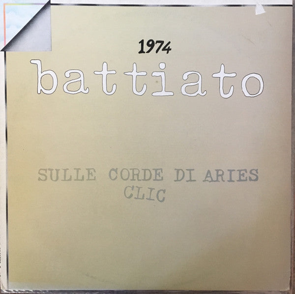 Release: 1974  Sulle Corde Di Aries / Clic-Vinyl-Italy-1979-ORL 8128-12101577