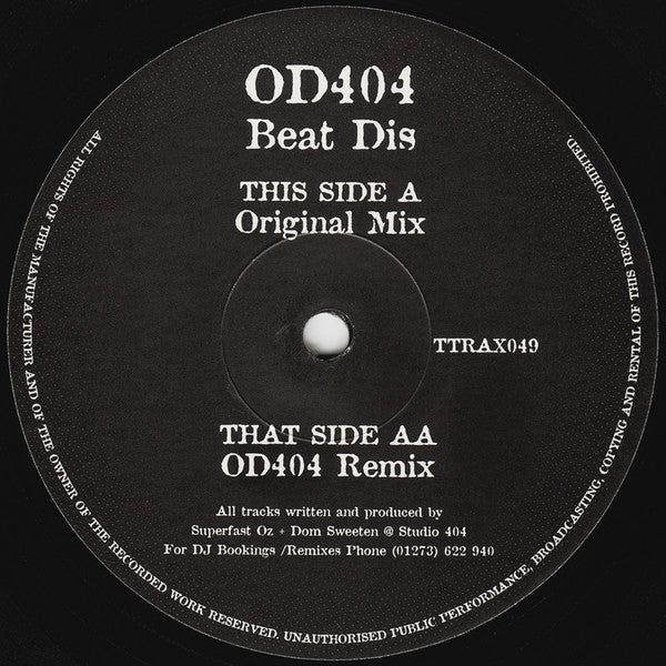 Release: Beat Dis-Vinyl-UK-1999-TTRAX049-81120