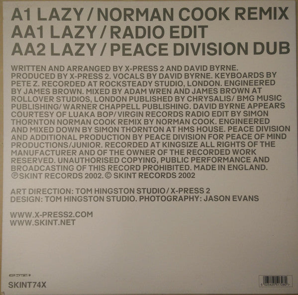 Release: Lazy-Vinyl-UK-2002-SKINT74X-35232