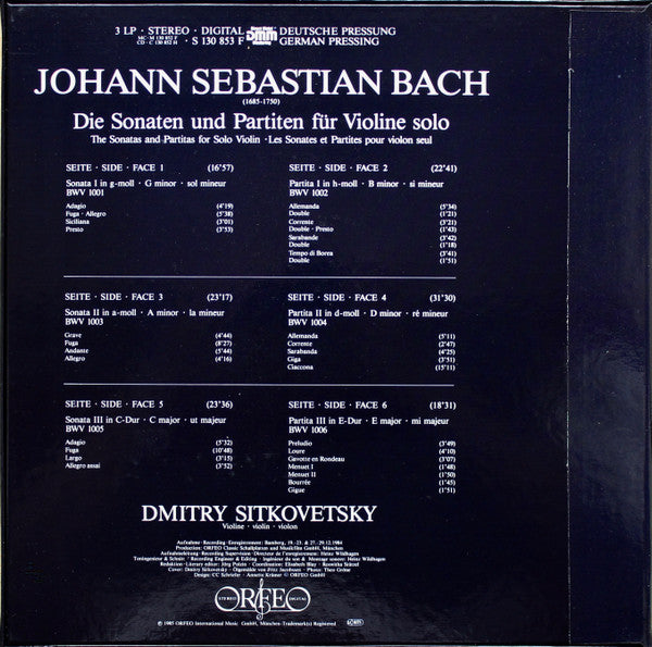 Master Release: Sonatas & Partitas BWV 1001-1006 by Johann Sebastian Bach
