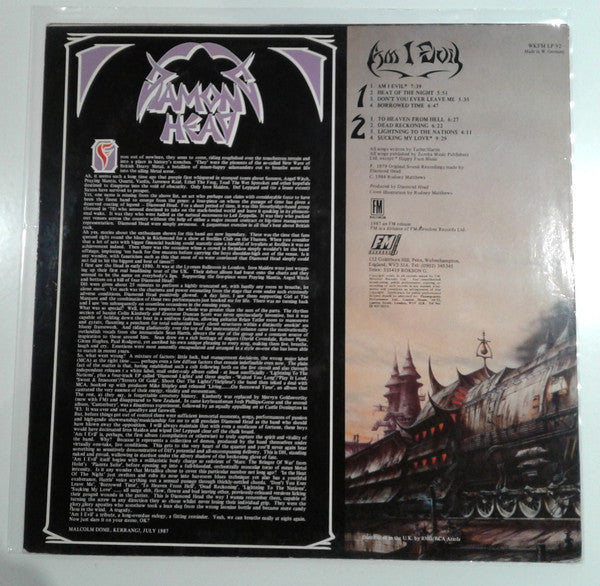 Release: Am I Evil-Vinyl-Europe-1987-WKFM LP 92-12584551