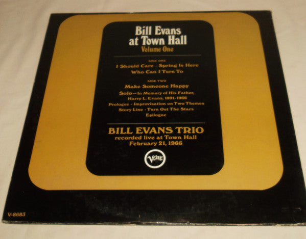 Release: Bill Evans At Town Hall (Volume One)-Vinyl-US-1966-V-8683-31418723