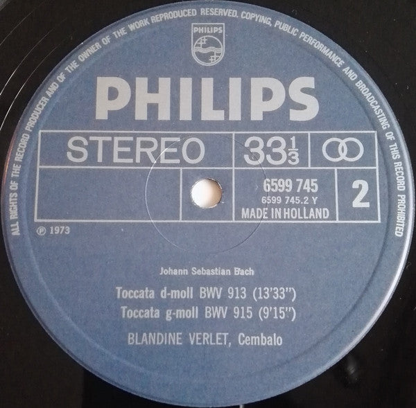 Sämtliche Toccaten = The Complete Toccatas, BWV 910-916 / Präludium (Fantasie) = Prelude (Fantasy), BWV 922 / Chromatische Fantasie Und Fugue = Chromatic Fantasy And Fugue, BWV 903