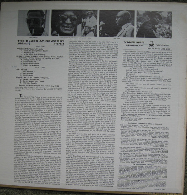 Release: The Blues At Newport / 1964 / Part 1-Vinyl-US-1965-VSD-79180-7356660