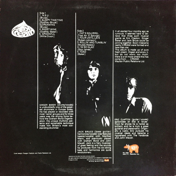 Release: Fresh Cream-Vinyl-US-None-RS-1-3009, 2394 177, 2394-177-8926078