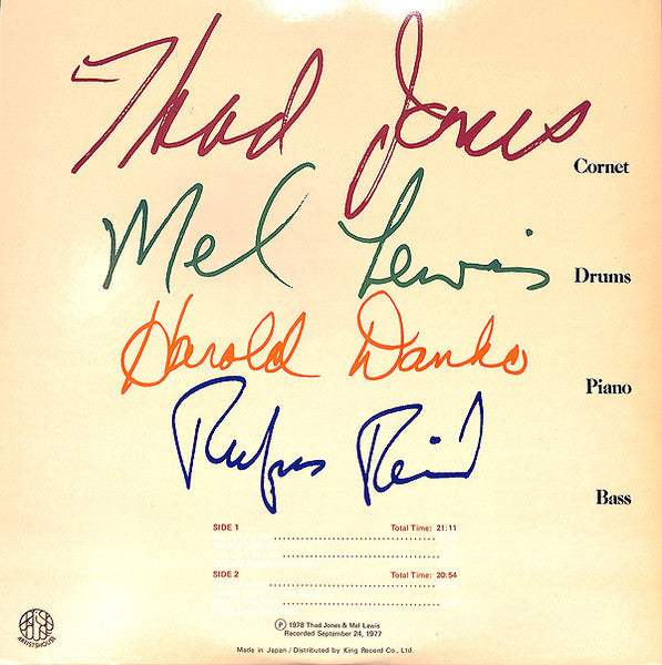 Master Release: The Thad Jones Mel Lewis Quartet  by The Thad Jones Mel Lewis Quartet
