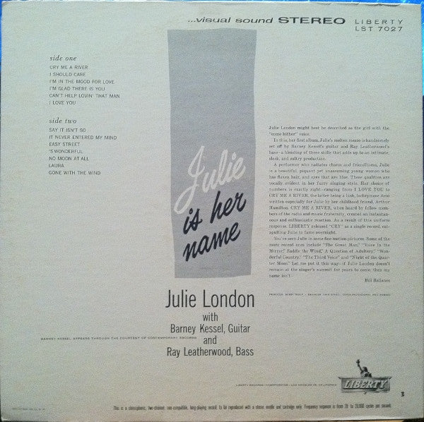 Release: Julie Is Her Name-Vinyl-US-1960-LST 7027, LST-7027-6571722