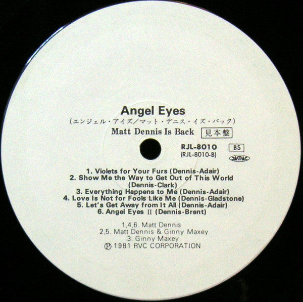 Angel Eyes - Matt Dennis Is Back