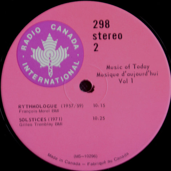 Music of today = Musique d'aujourd'hui