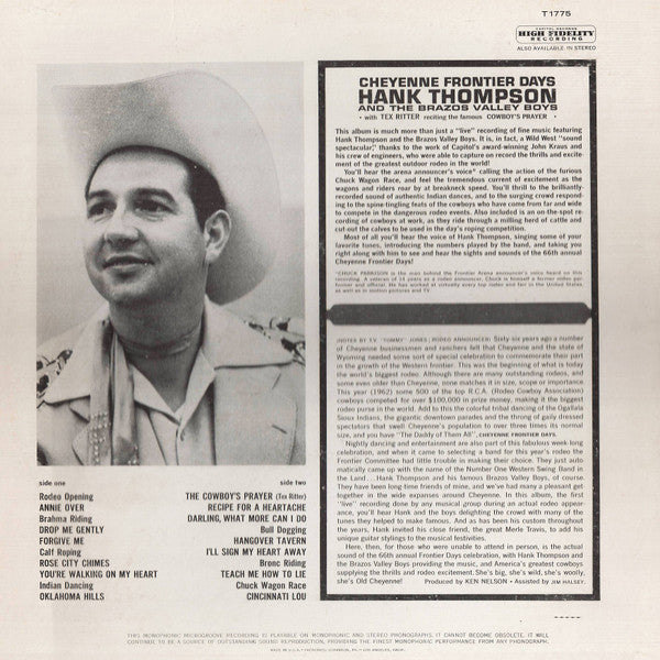Release: Cheyenne Frontier Days-Vinyl-US-1962-T 1775-3993552