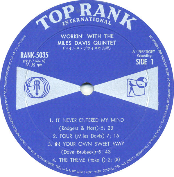 Workin' With The Miles Davis Quintet