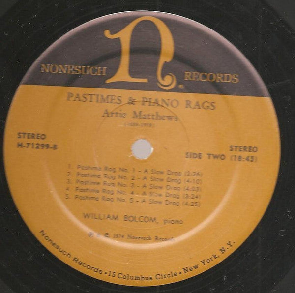 Pastimes & Piano Rags