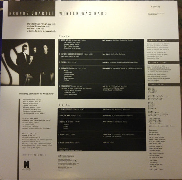 Master Release: Winter Was Hard by Kronos Quartet